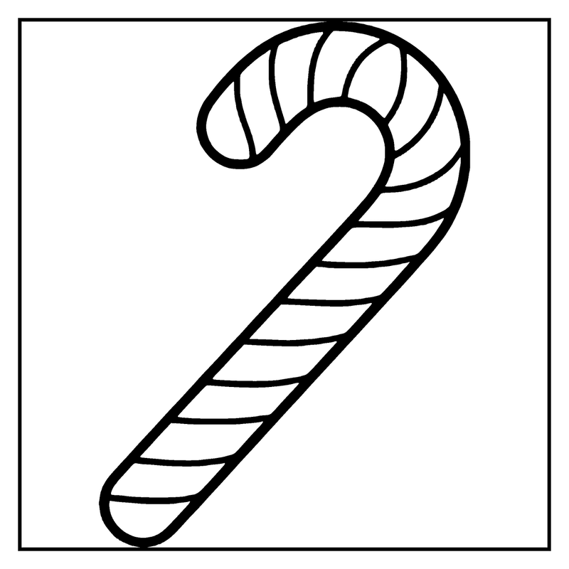 A candy cane with striped pattern, standing upright, on a plain background