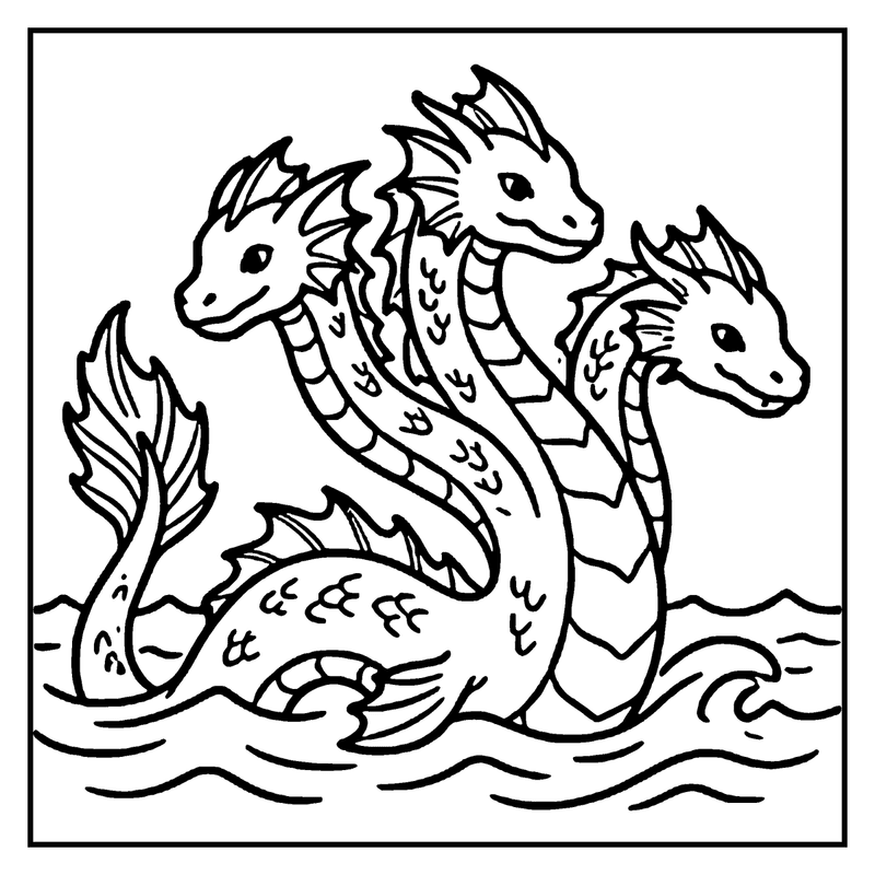 Two dragons swimming in the ocean, with waves and seaweed in the background